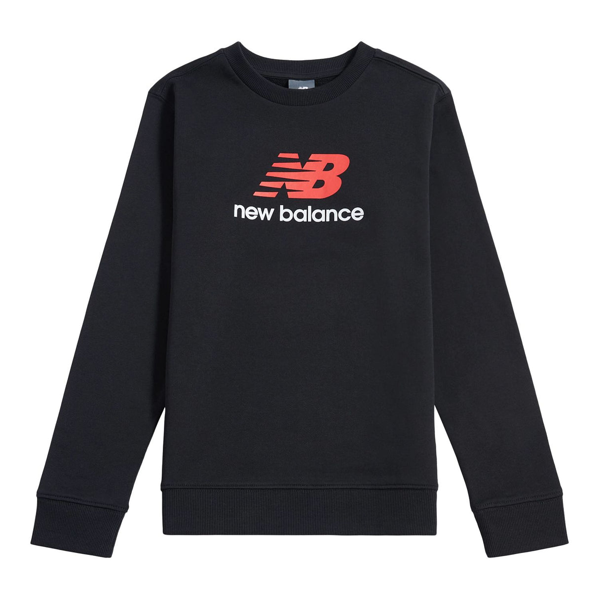 New Balance Boys' Brush Back Stacked Logo Crew-1