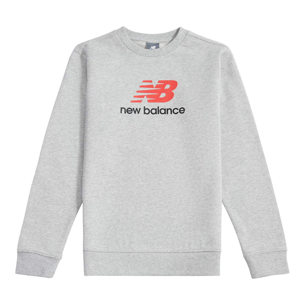 New Balance Boys' Brush Back Stacked Logo Crew-1
