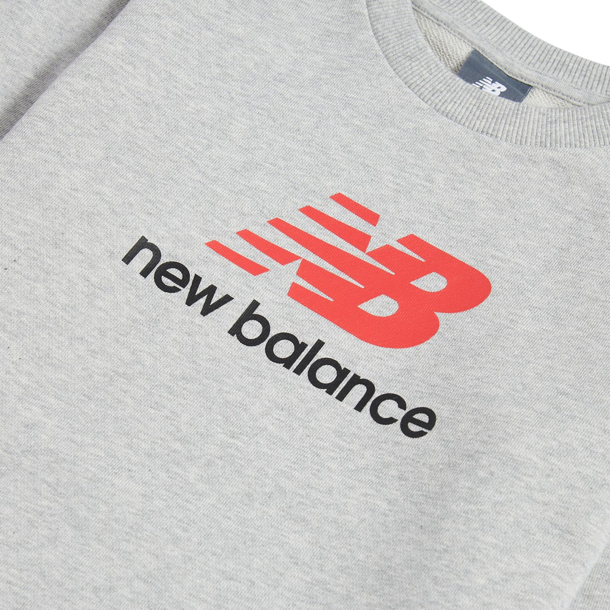 New Balance Boys' Brush Back Stacked Logo Crew-3