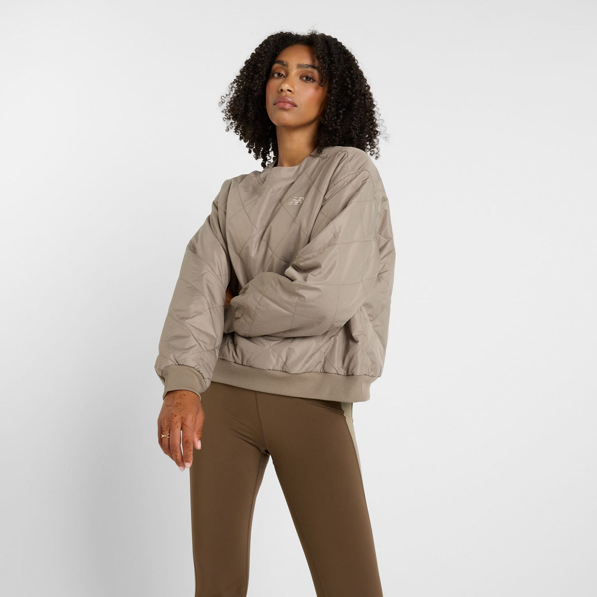 New Balance Women's Quilted Woven Crew-2
