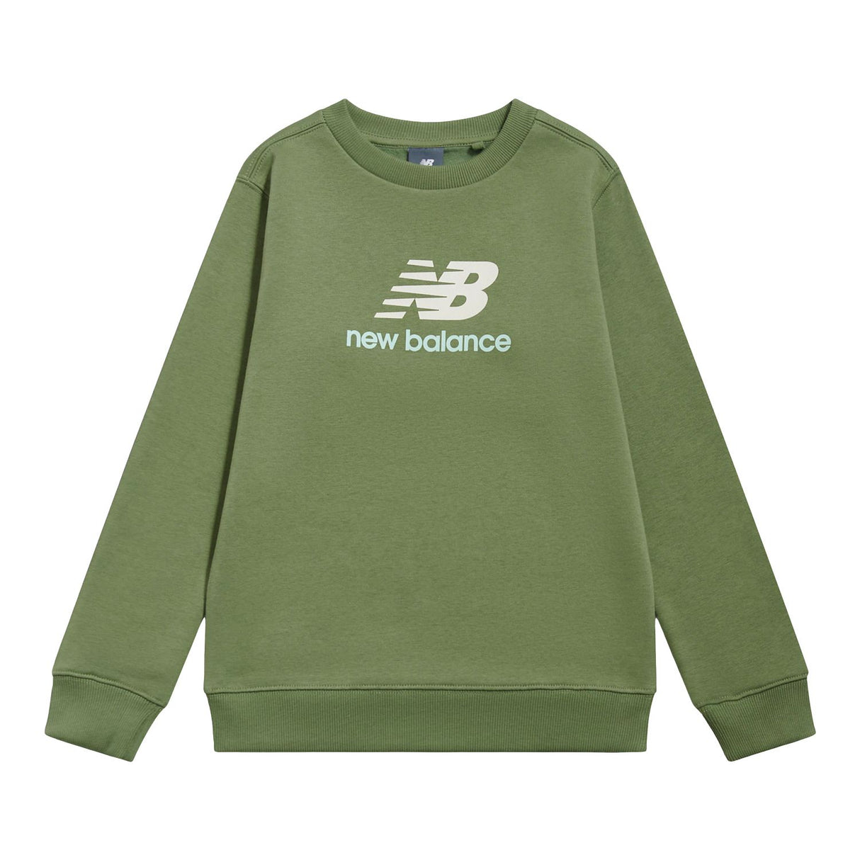 New Balance Boys' Brush Back Stacked Logo Crew-1