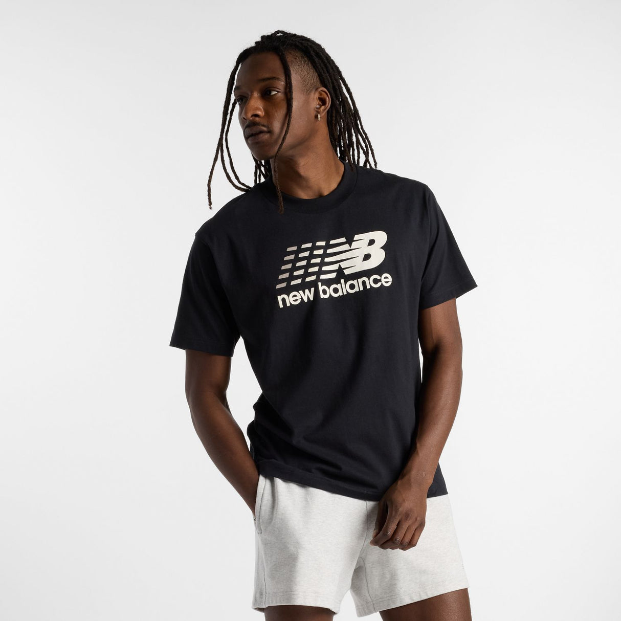 New Balance Men's Center Multi Color Logo T-Shirt-1