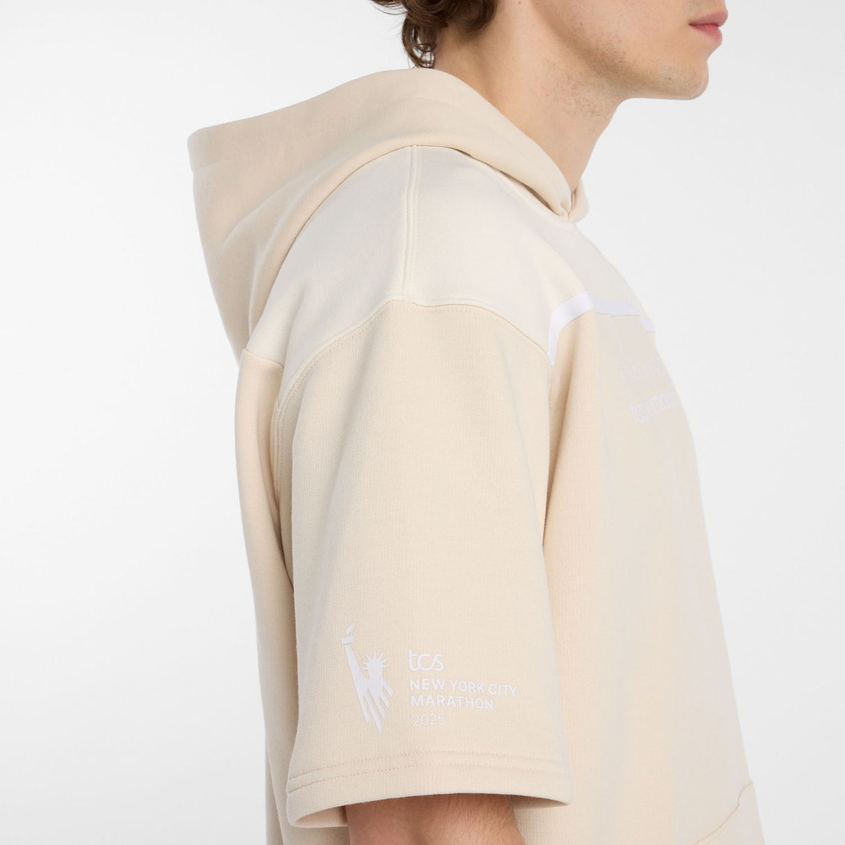 New Balance Men's NYC Marathon Reimagined Fleece Graphic Short Sleeve Hoodie-6