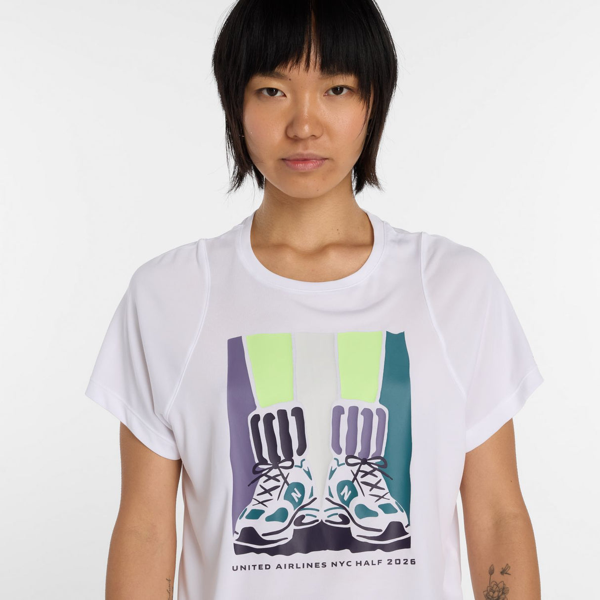 New Balance Women's United Airlines NYC Half Drapey Jersey T-Shirt-5
