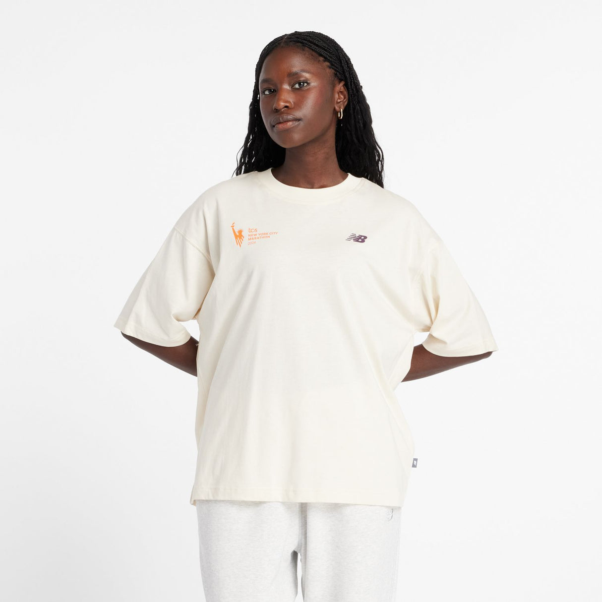 New Balance Women's NYC Marathon Graphic Oversized Jersey T-Shirt-1