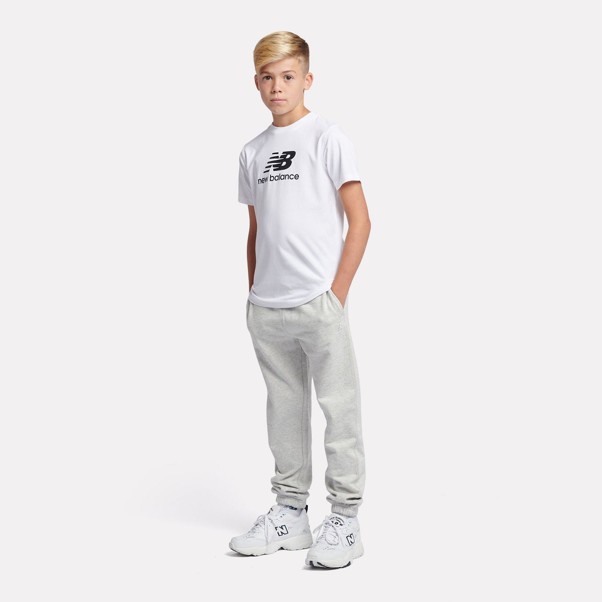 New Balance Youth Jersey Stacked Logo Tee-4