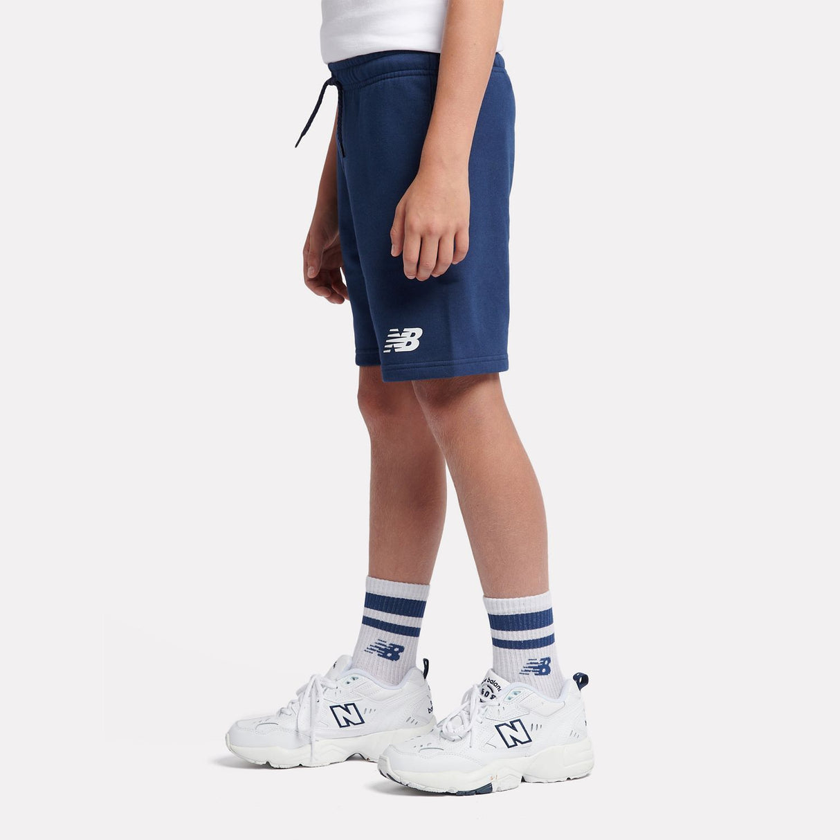 New Balance Youth French Terry Stacked Logo Short-6