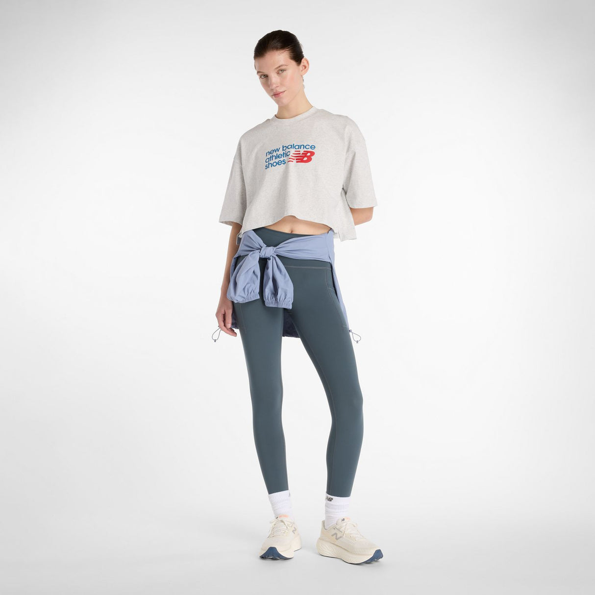 New Balance Women's Athletics Premium Chest Logo Cropped T-Shirt-1