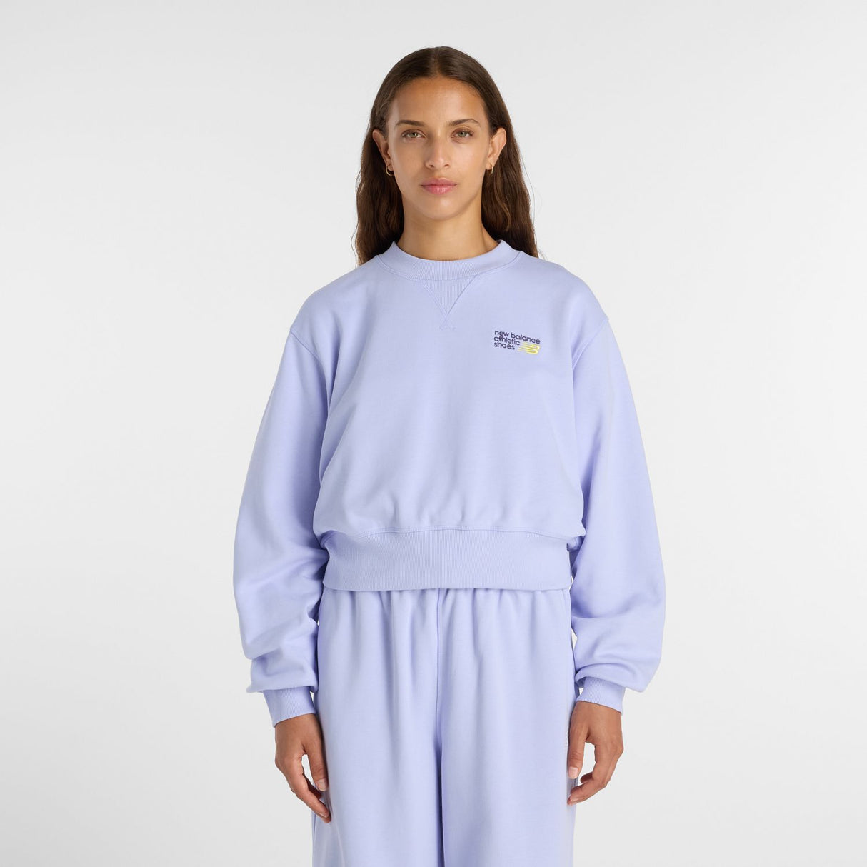 New Balance Women's Athletics Premium Logo Relaxed Crop Crew-2