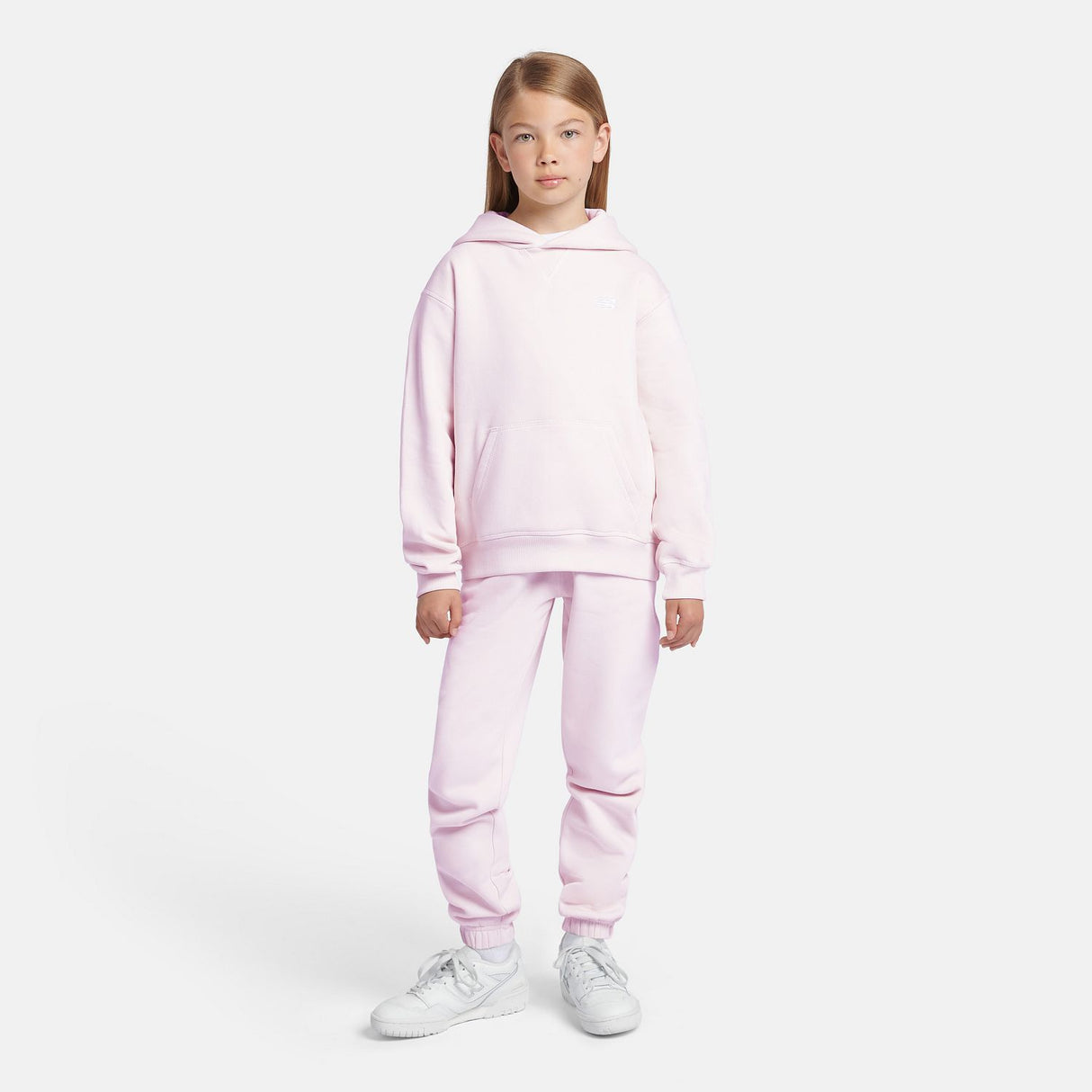 New Balance Youth Brush Back Small Logo Hoodie-4
