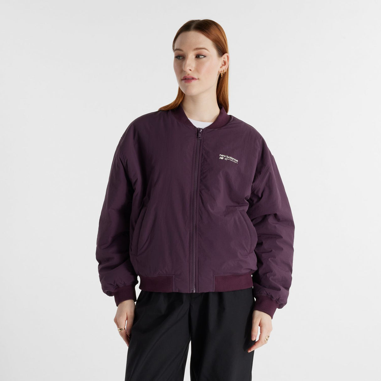 New Balance Women's Linear Heritage Woven Bomber Jacket-3