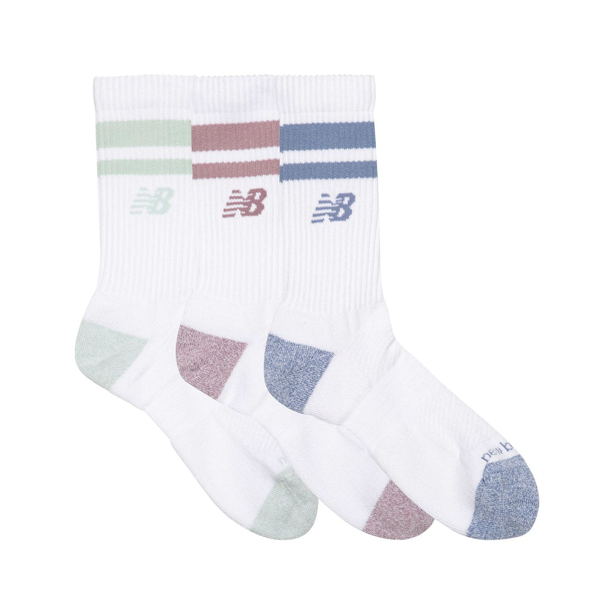 New Balance Active Lifestyle Striped Crew Socks 3 Pack-3