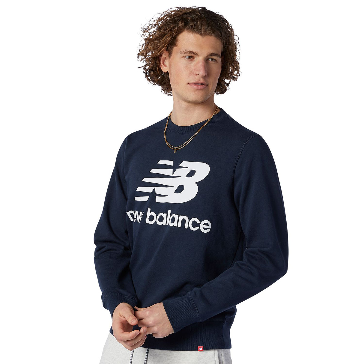 New Balance Men's Essentials Stacked Logo Crew-3