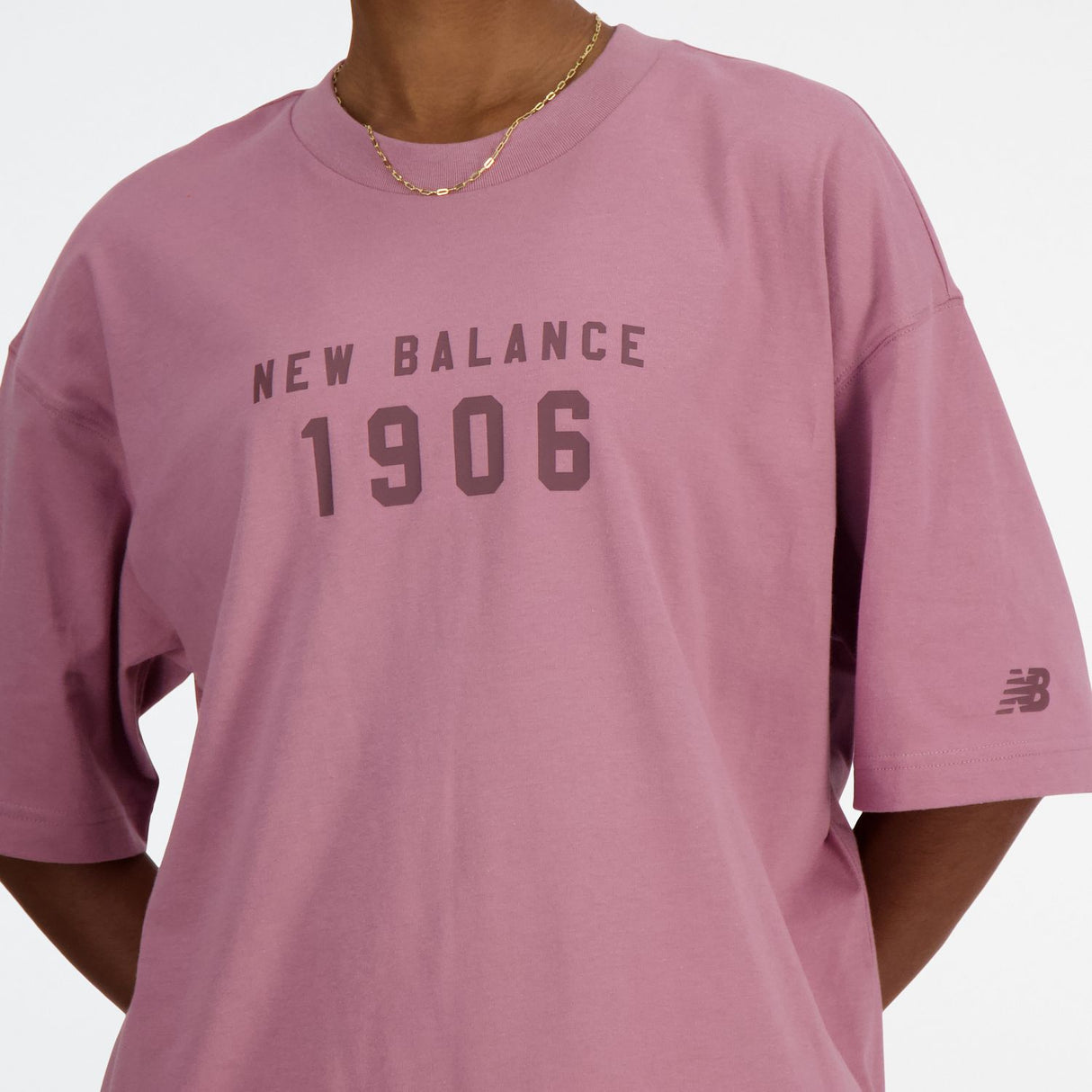 New Balance Women's Iconic Collegiate Jersey Oversized T-Shirt-4