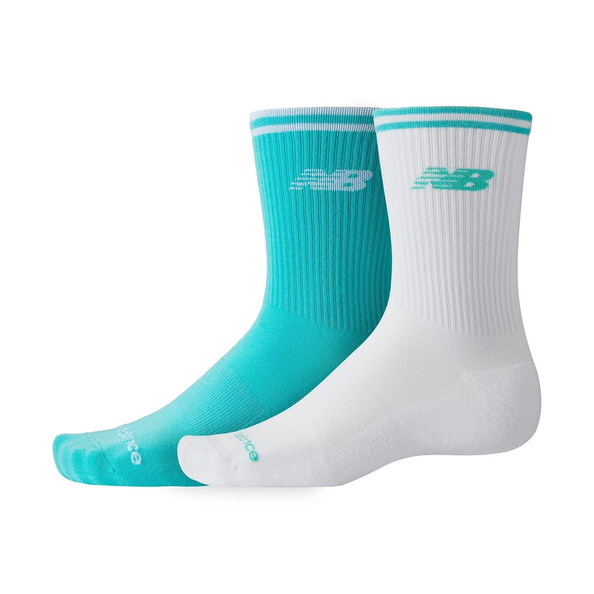 New Balance Running Stripe Midcalf Socks 2 Pairs-1