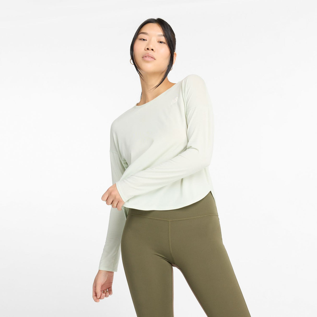 New Balance Women's Drapey Jersey Long Sleeve T-Shirt-2