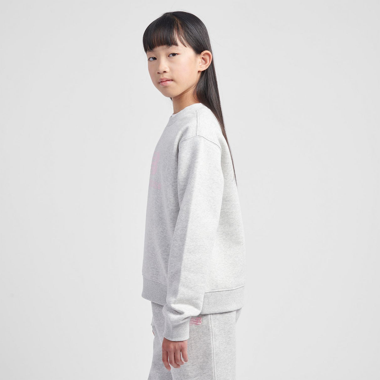 New Balance Youth Brush Back Stacked Logo Crew-5