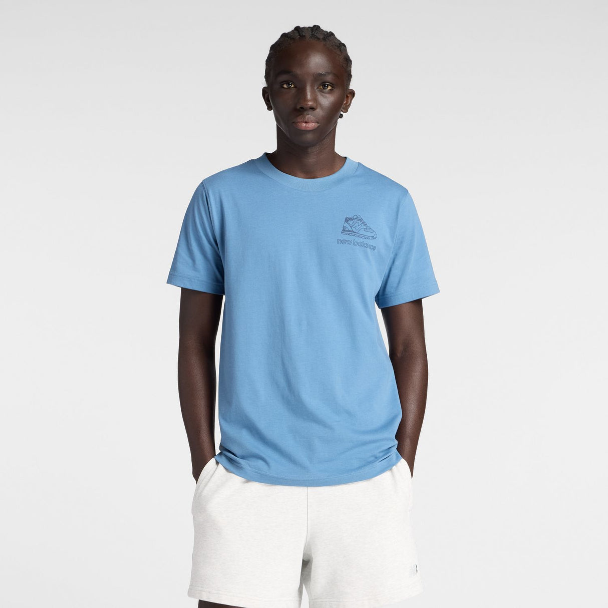 New Balance Men's Left Chest Shoe Sketch T-Shirt-1