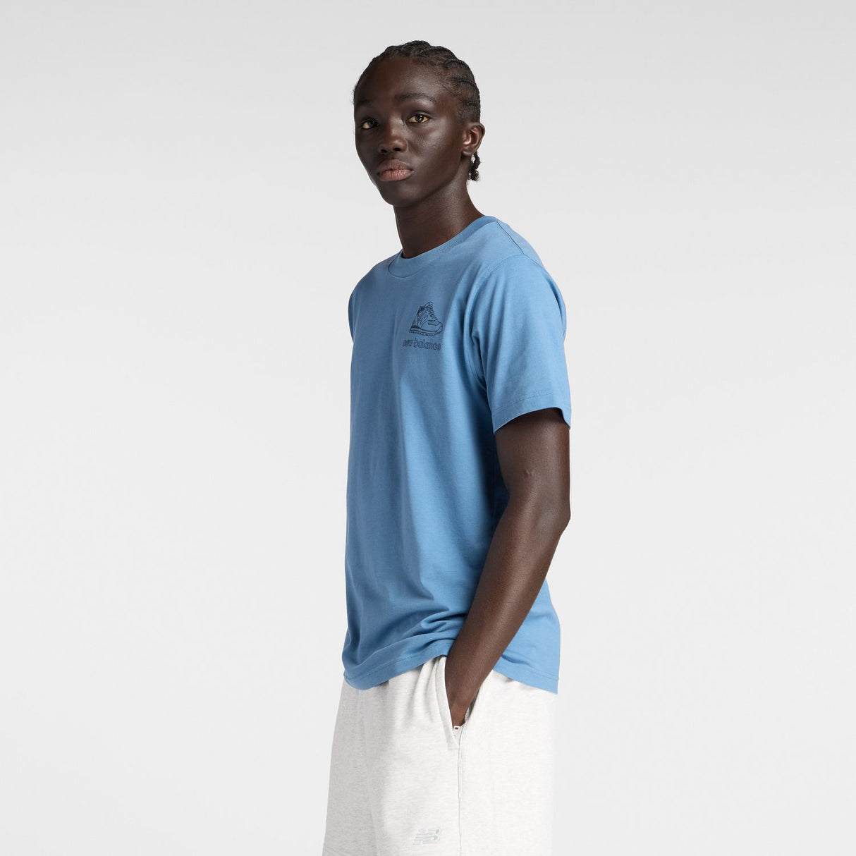 New Balance Men's Left Chest Shoe Sketch T-Shirt-2