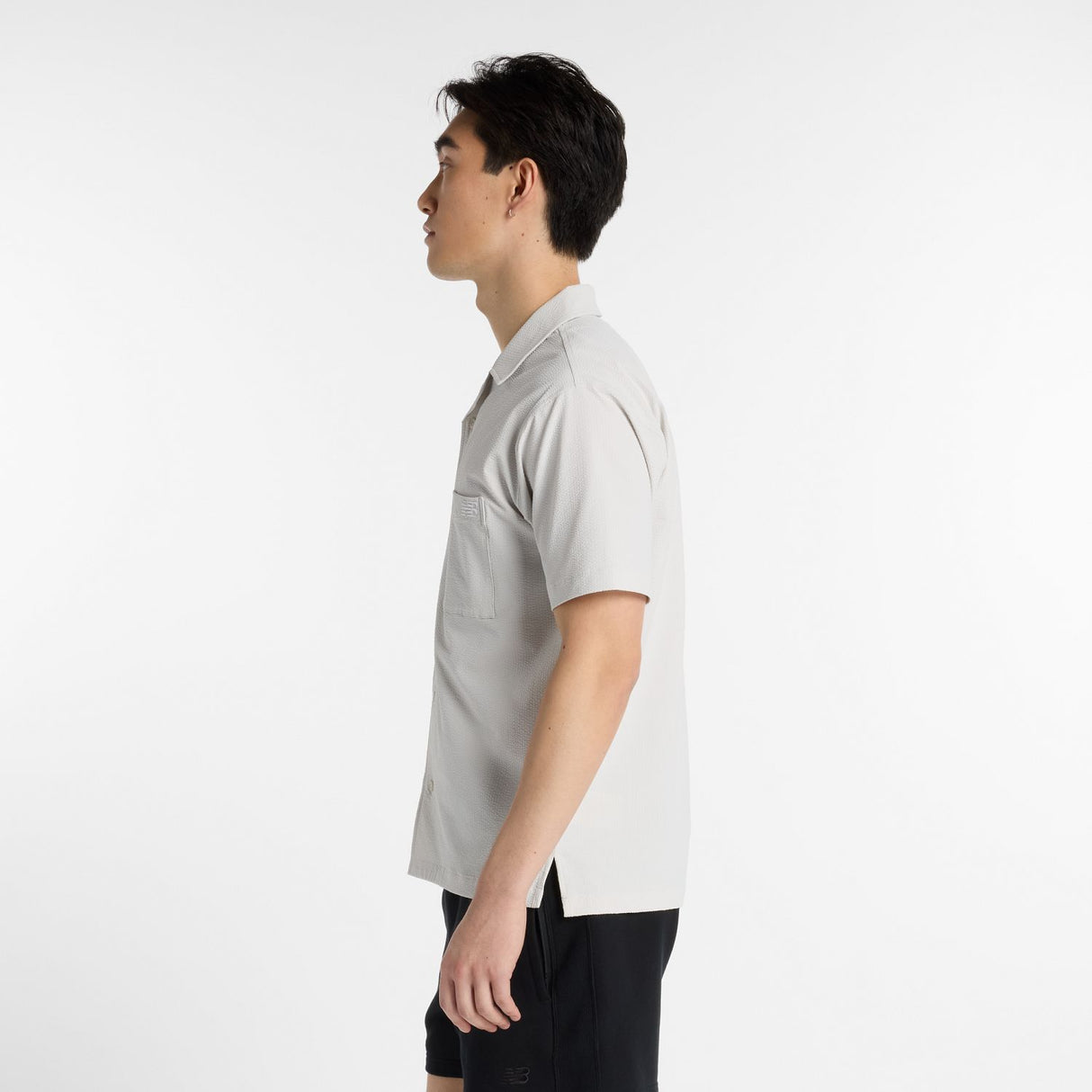 New Balance Men's Seersucker Button Up Short Sleeve-2
