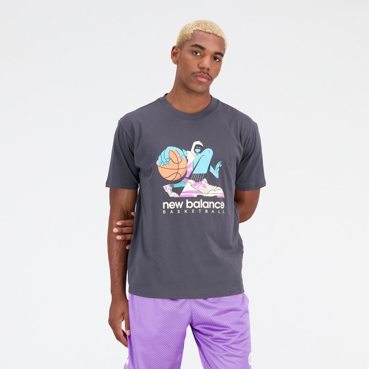 New Balance Men's Hoops Cotton Jersey Short Sleeve T-shirt-1