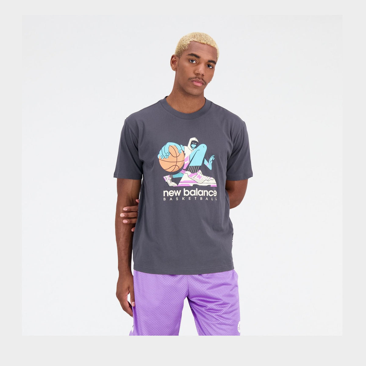 New Balance Men's Hoops Cotton Jersey Short Sleeve T-shirt-1