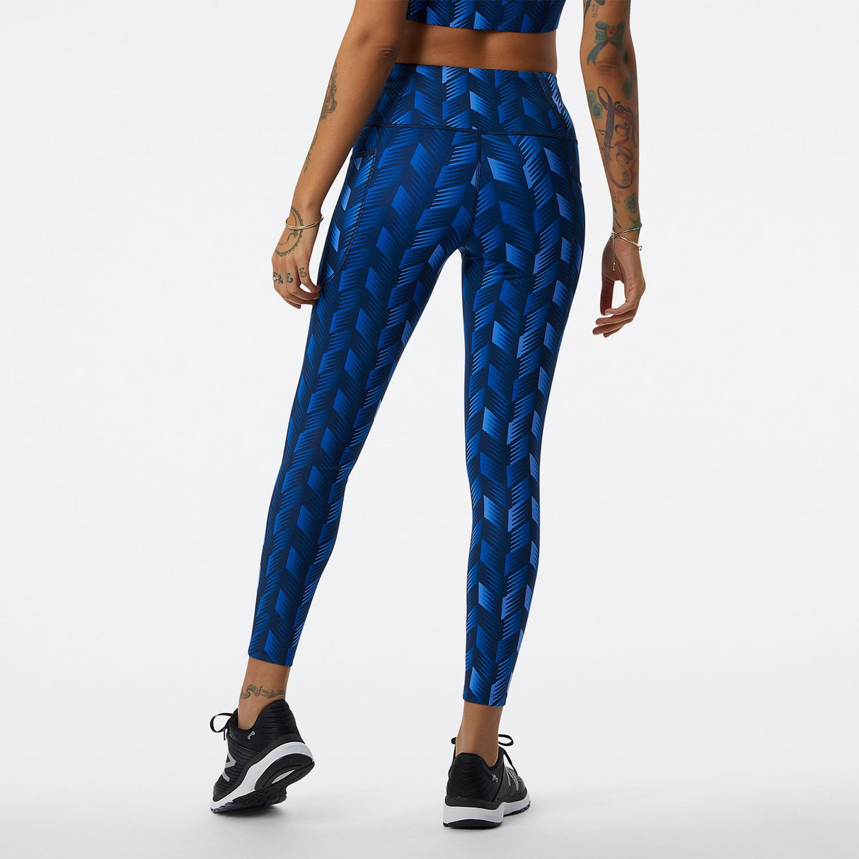 New Balance Women's Shape Shield 7/8 High Rise Printed Pocket Tights-3