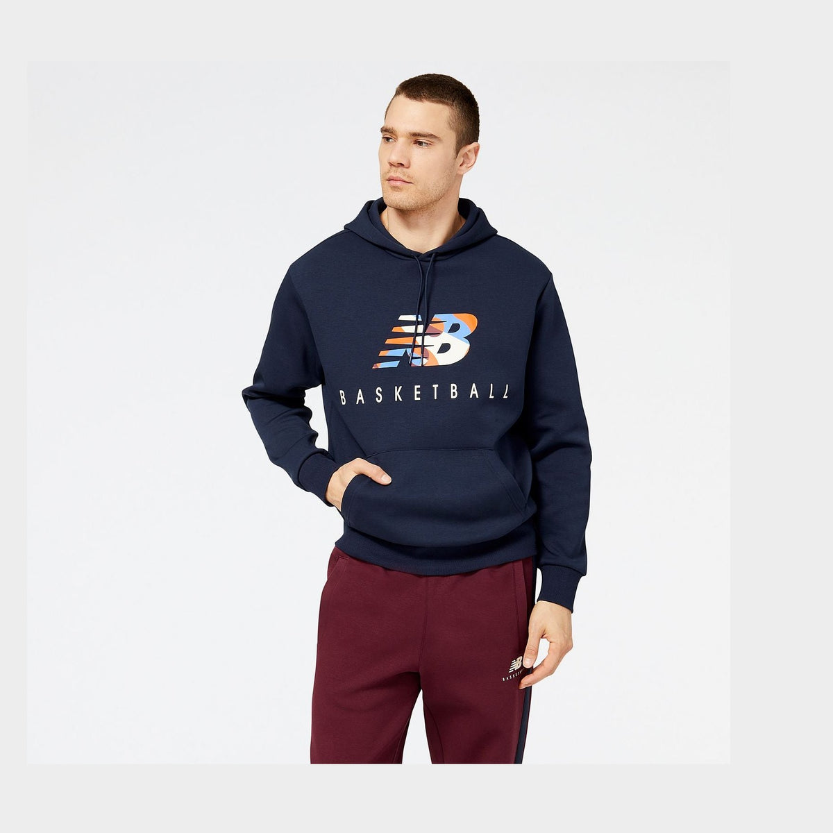 New Balance Men's Hoops Abstract Fleece Hoodie-1