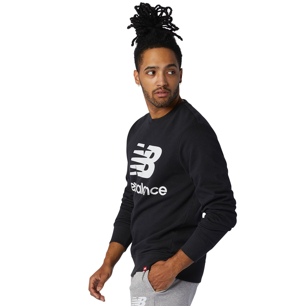 New Balance Men's Essentials Stacked Logo Crew-4