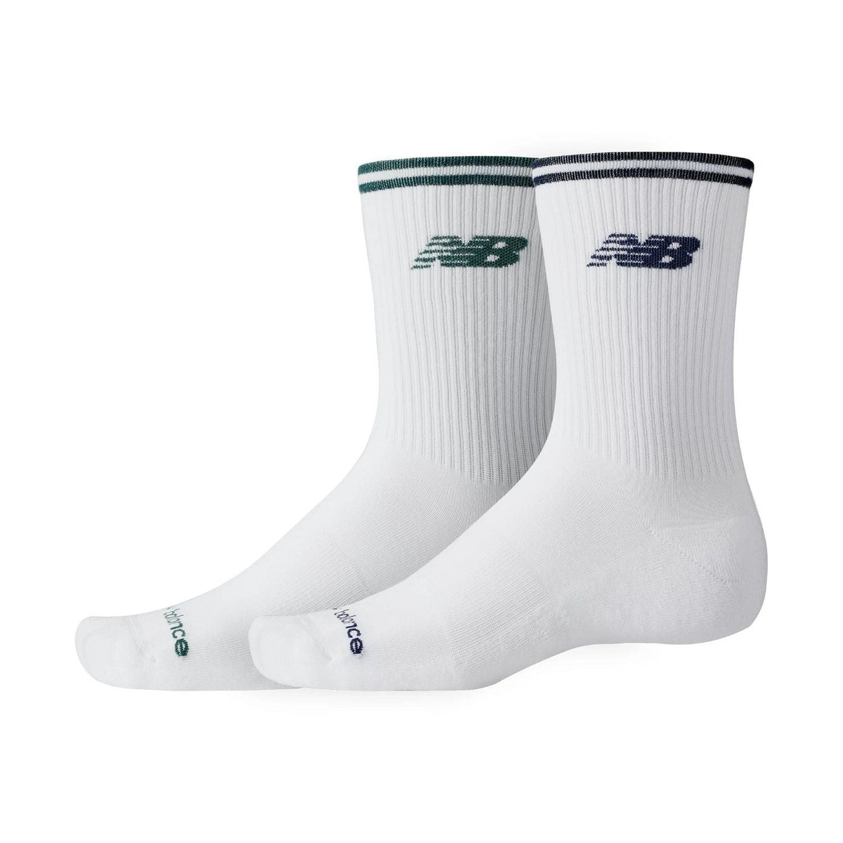 New Balance Running Stripe Midcalf Socks 2 Pairs-1