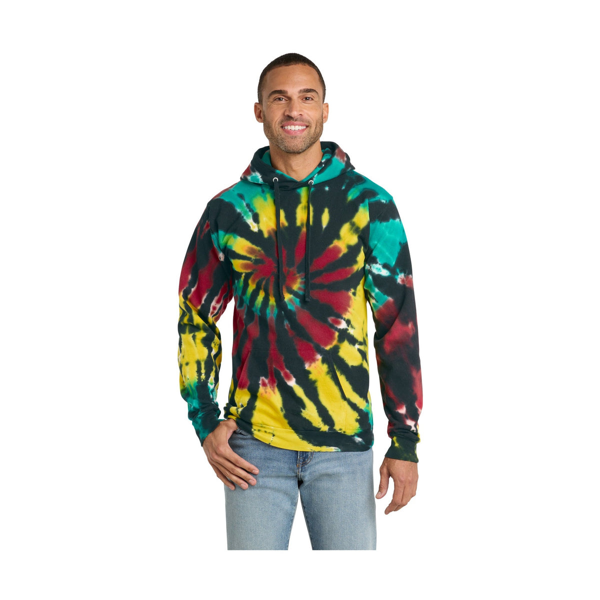 Port & Co Men's Tie-Dye Pullover Hooded Sweatshirt