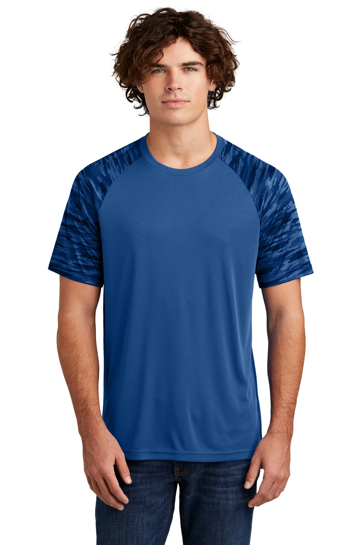 Sport-Tek Men's Drift Camo Colorblock Tee ST376