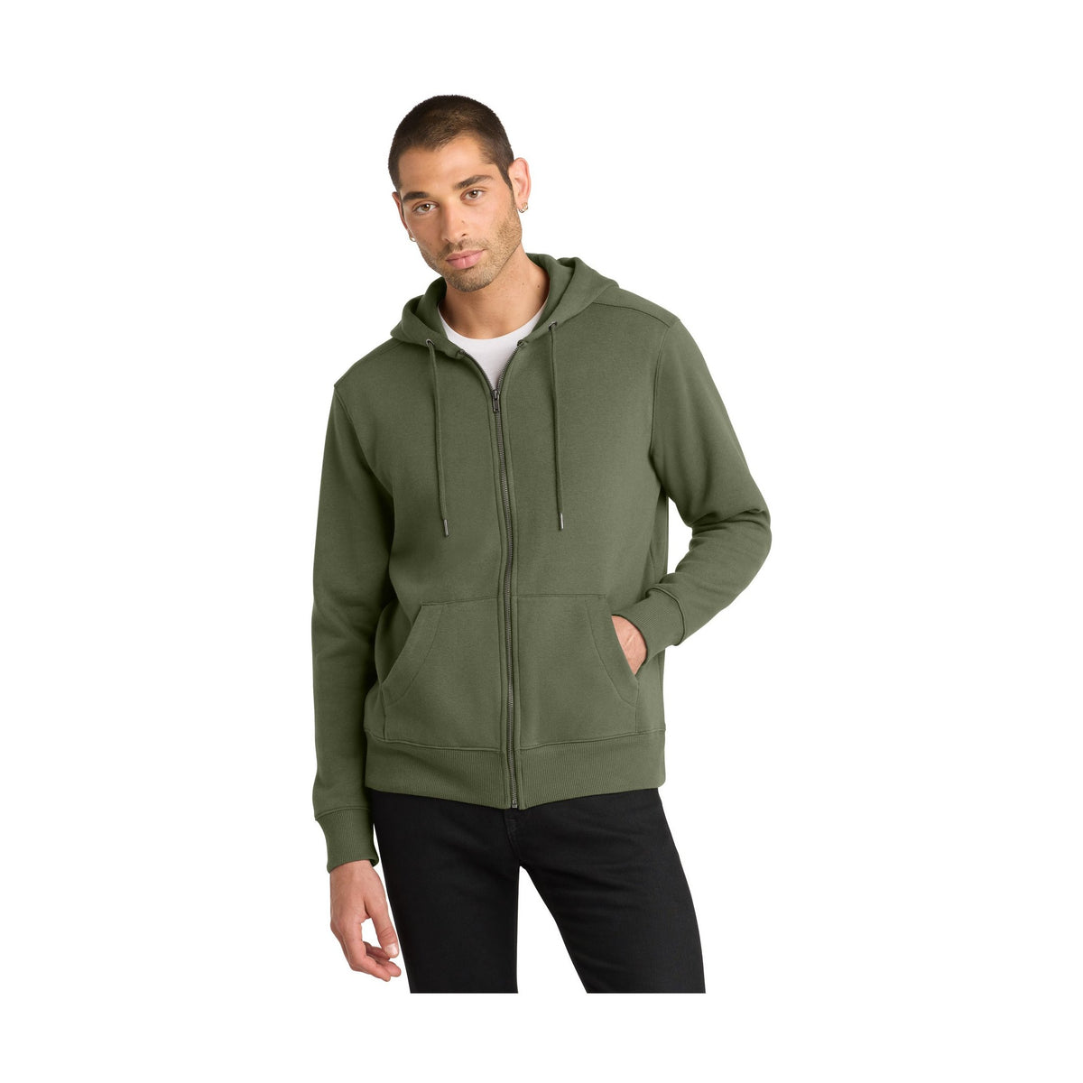 District Men's Perfect Weight Fleece Full-Zip Hoodie DT1103