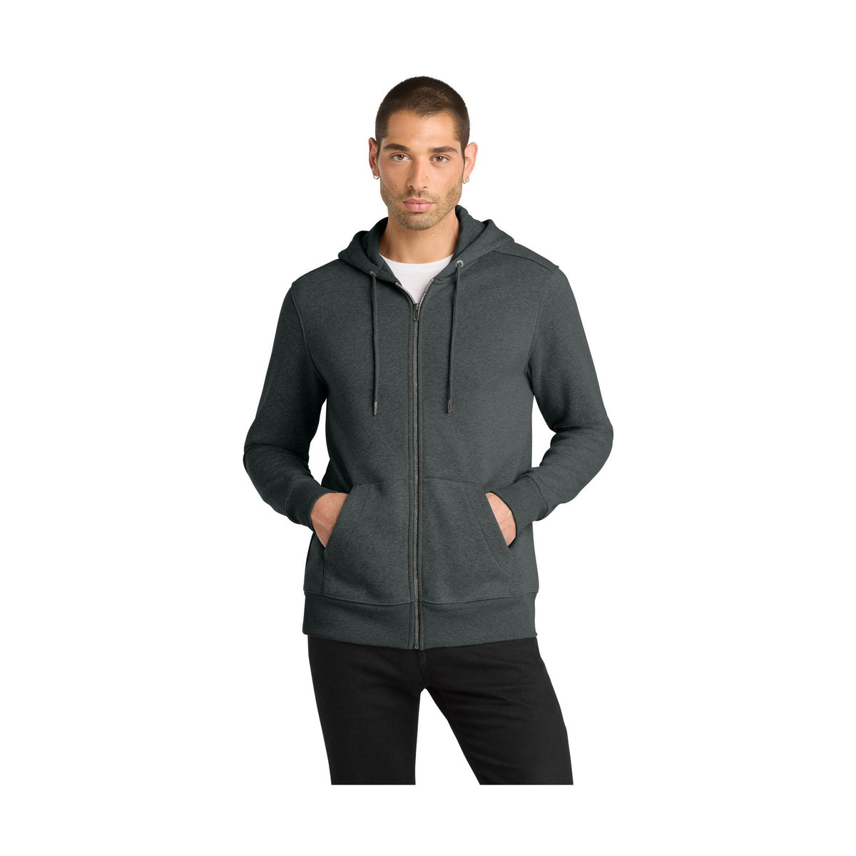District Men's Perfect Weight Fleece Full-Zip Hoodie DT1103