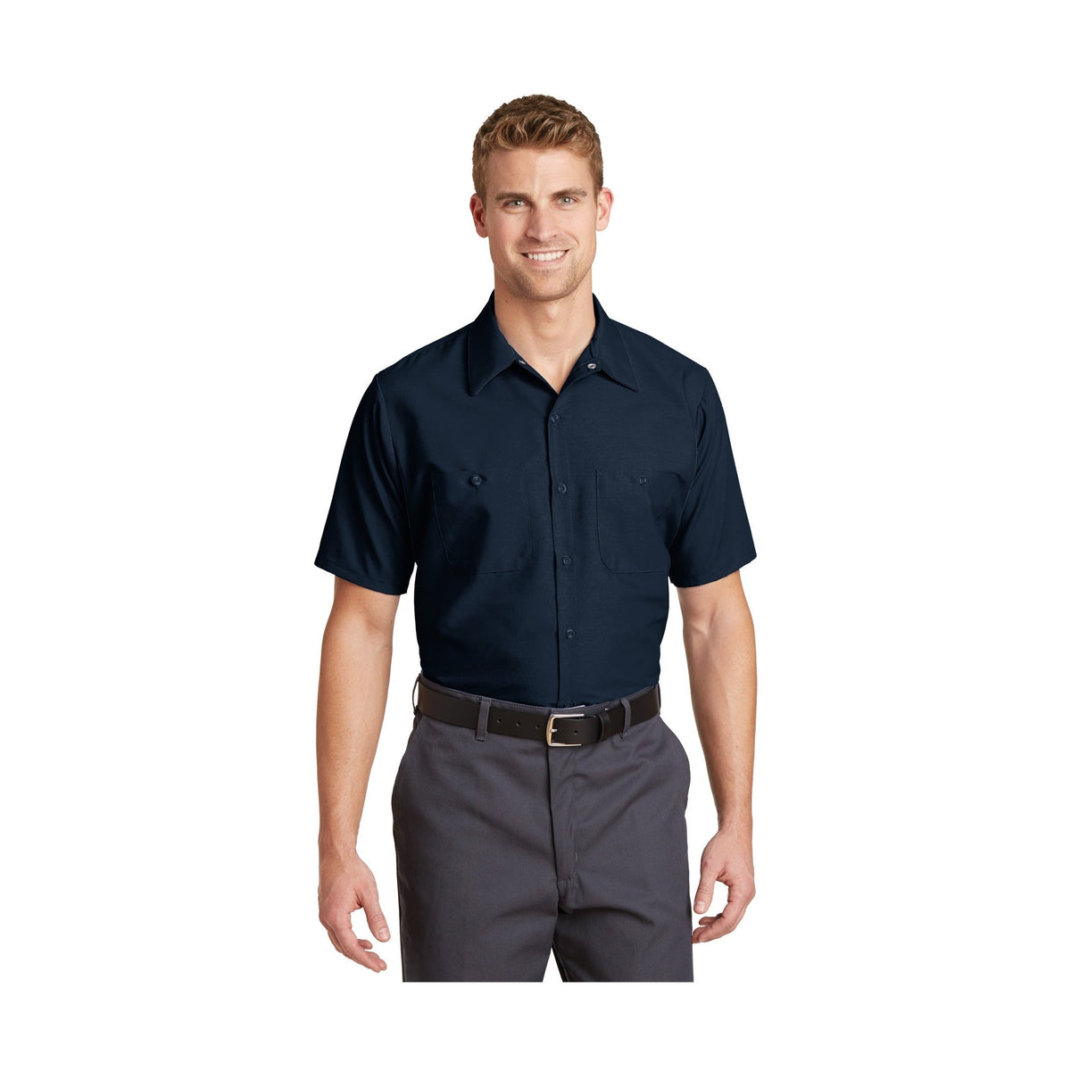 Red Kap Men's Short Sleeve Industrial Work Shirt Corporate Apparel Shirts & Tops