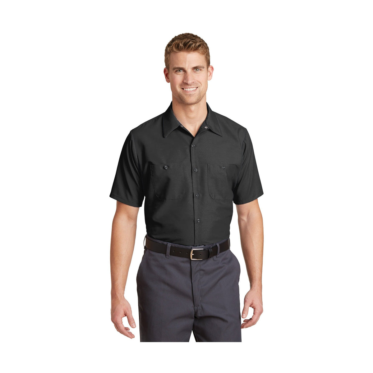 Red Kap Men's Short Sleeve Industrial Work Shirt Corporate Apparel Shirts & Tops