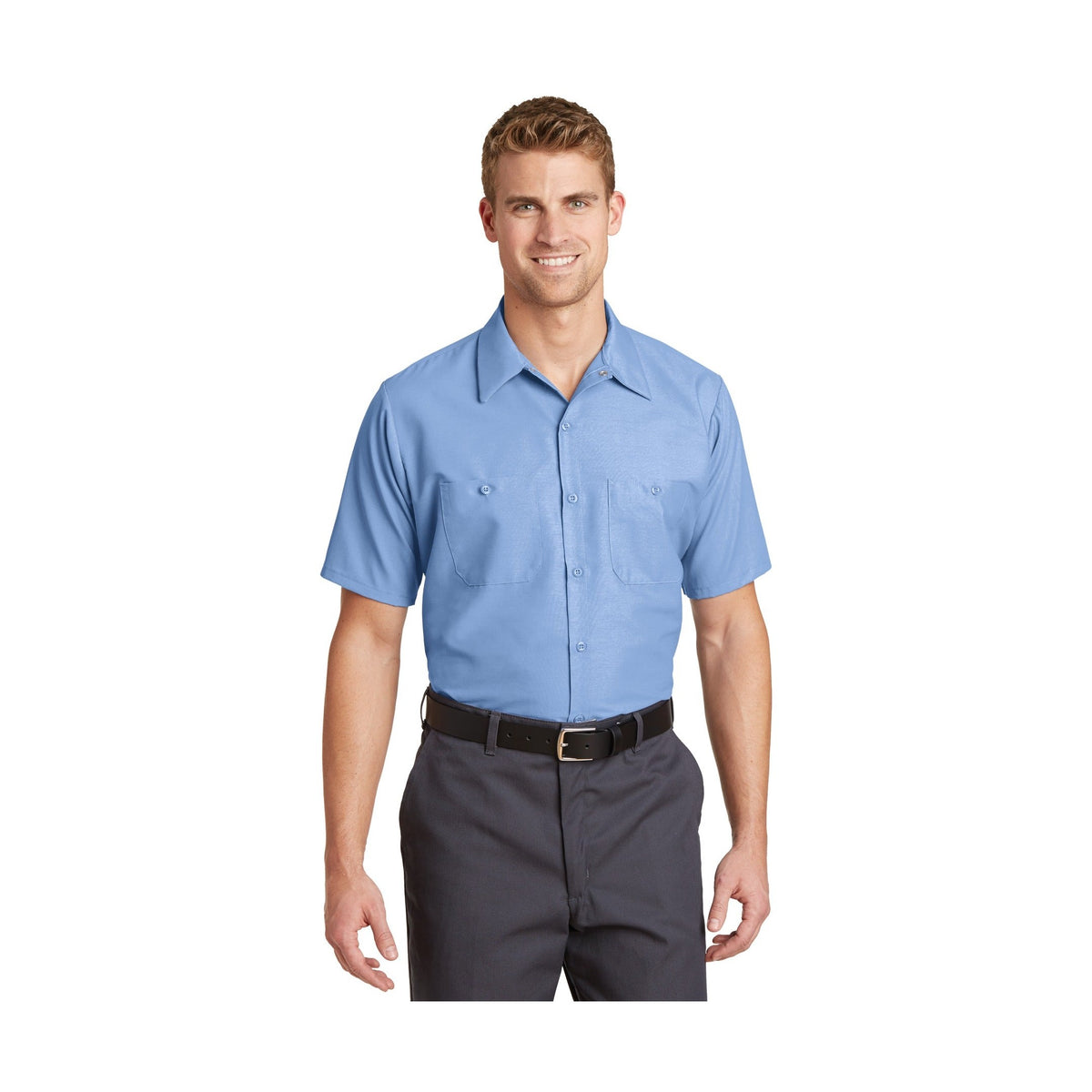 Red Kap Men's Short Sleeve Industrial Work Shirt Corporate Apparel Shirts & Tops