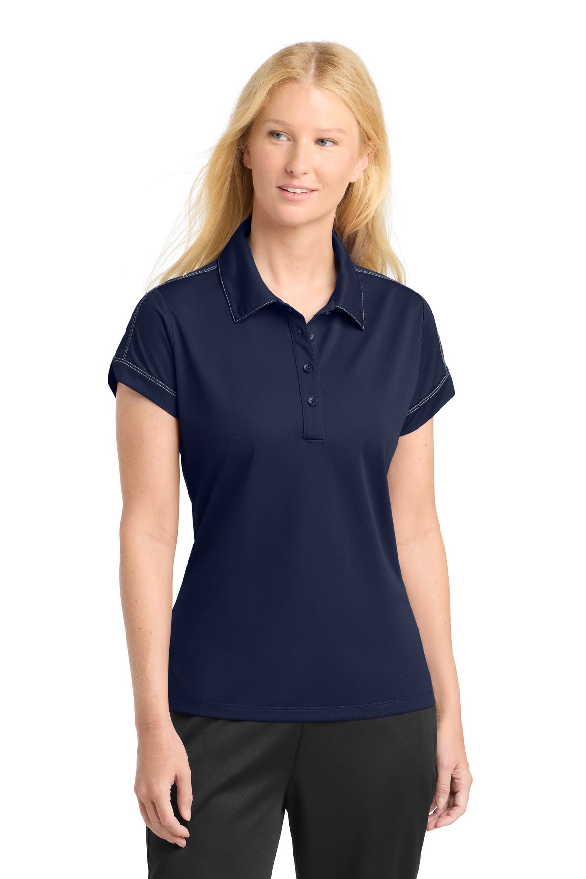 Sport-Tek Women's Contrast Stitch Micropique Sport-Wick Polo