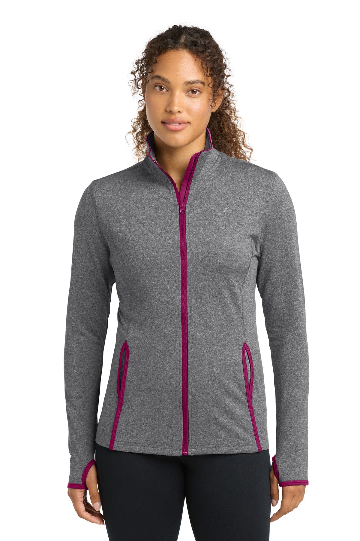Sport-Tek Women's Sport-Wick Stretch Contrast Full-Zip Jacket