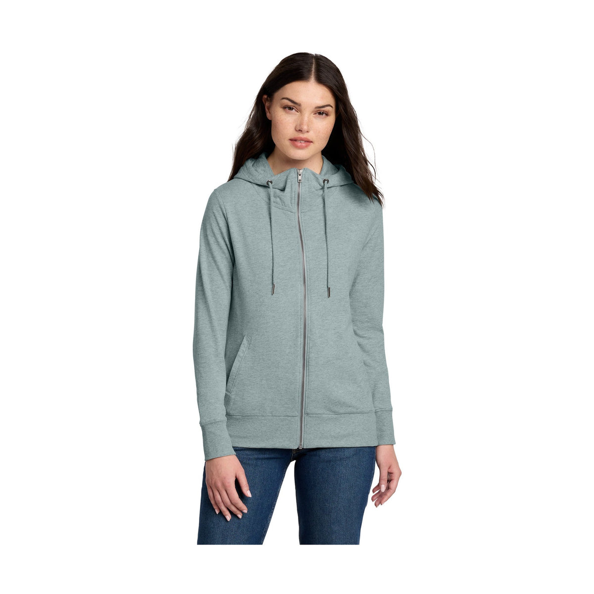 District Women's Featherweight French Terry Full-Zip Hoodie DT673