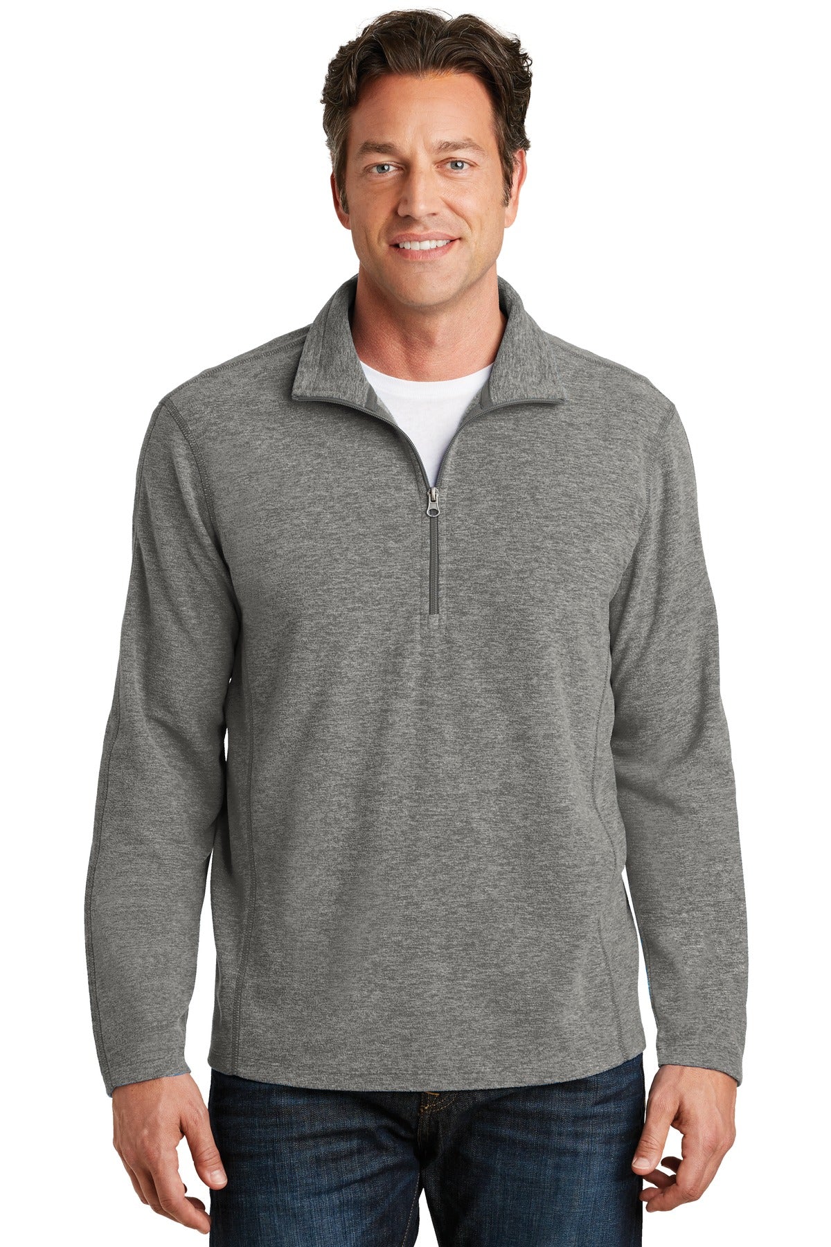 Port Authority Men's Heather Microfleece 1/2-Zip Pullover