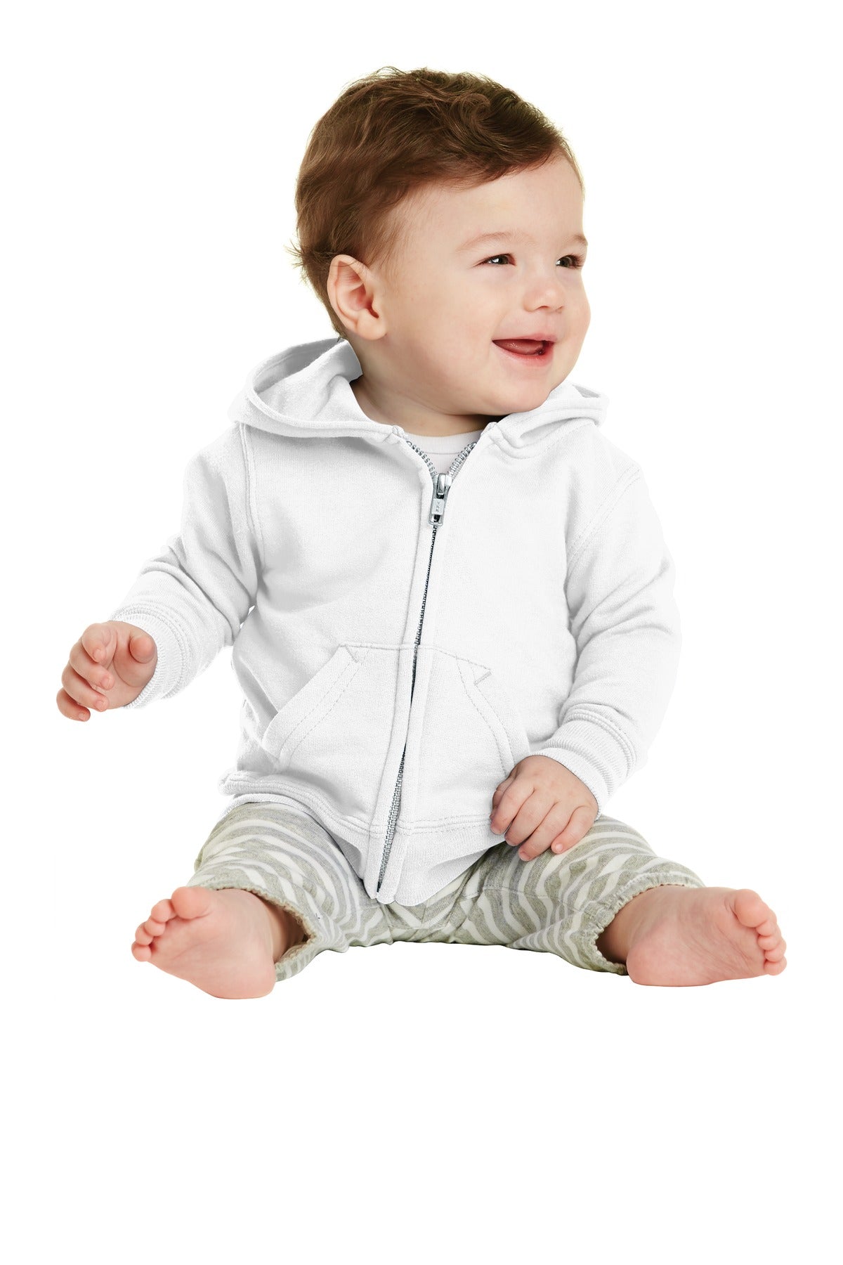 Port & Co Youth Infant Core Fleece Full-Zip Hooded Sweatshirt