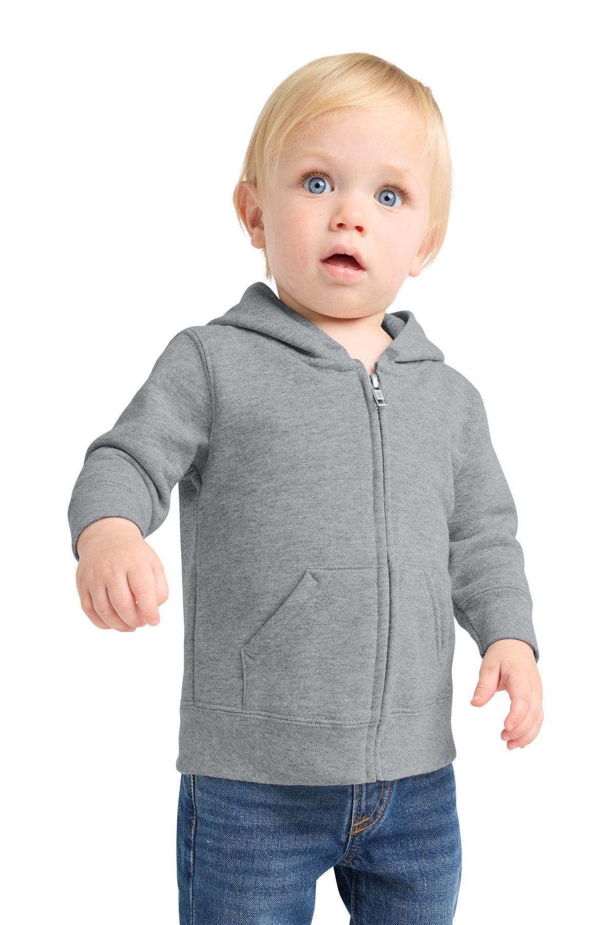 Port & Co Youth Infant Core Fleece Full-Zip Hooded Sweatshirt