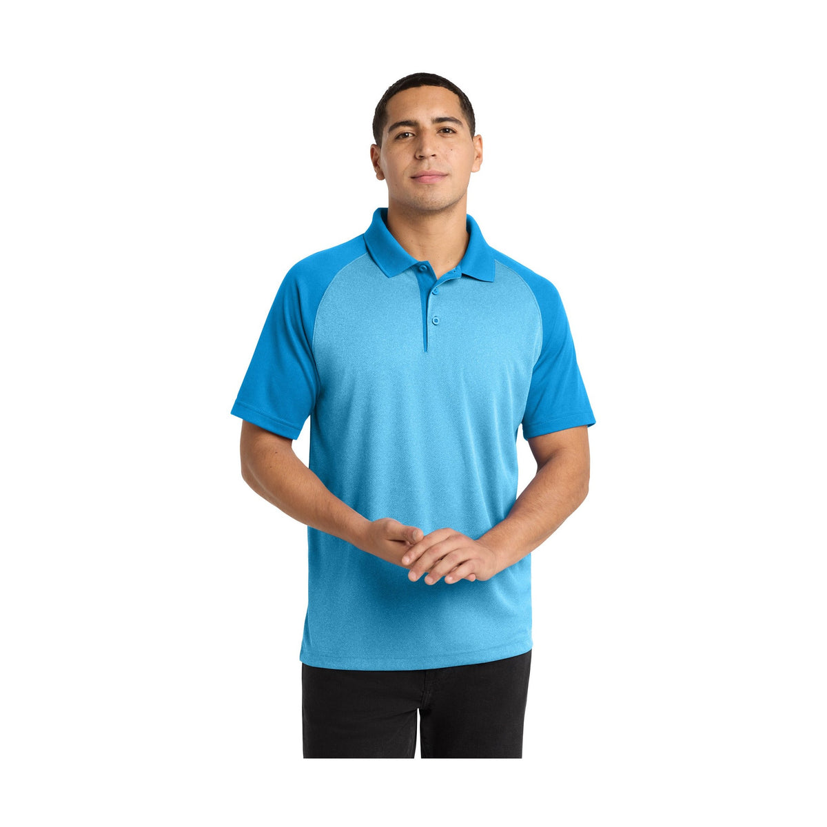 Sport-Tek Men's PosiCharge RacerMesh Raglan Heather Block Polo