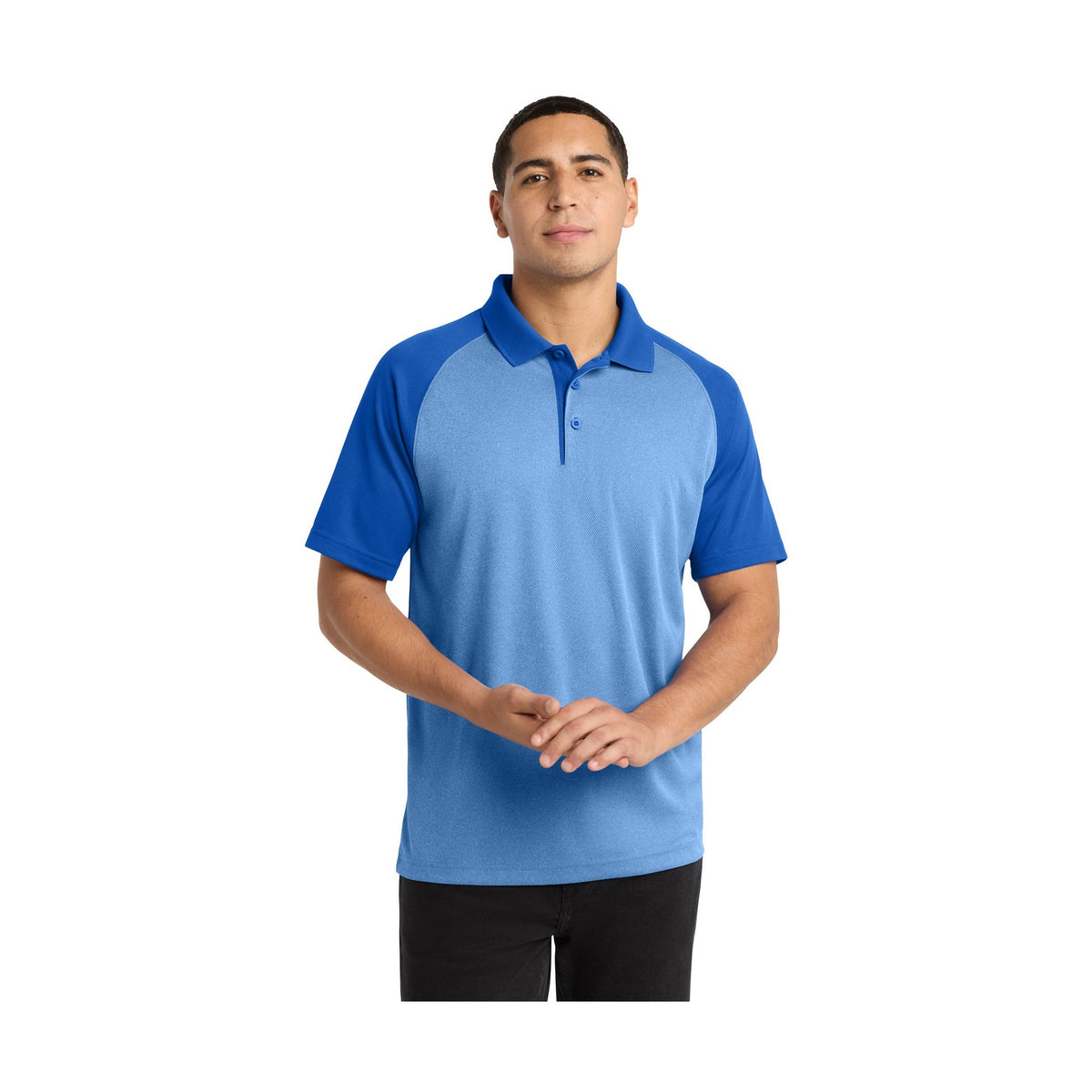 Sport-Tek Men's PosiCharge RacerMesh Raglan Heather Block Polo