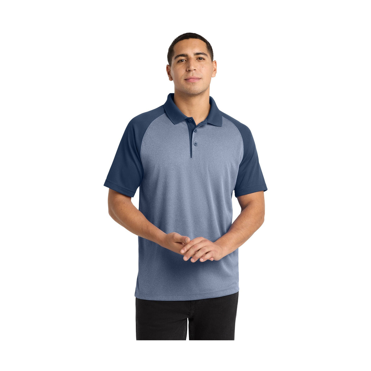 Sport-Tek Men's PosiCharge RacerMesh Raglan Heather Block Polo