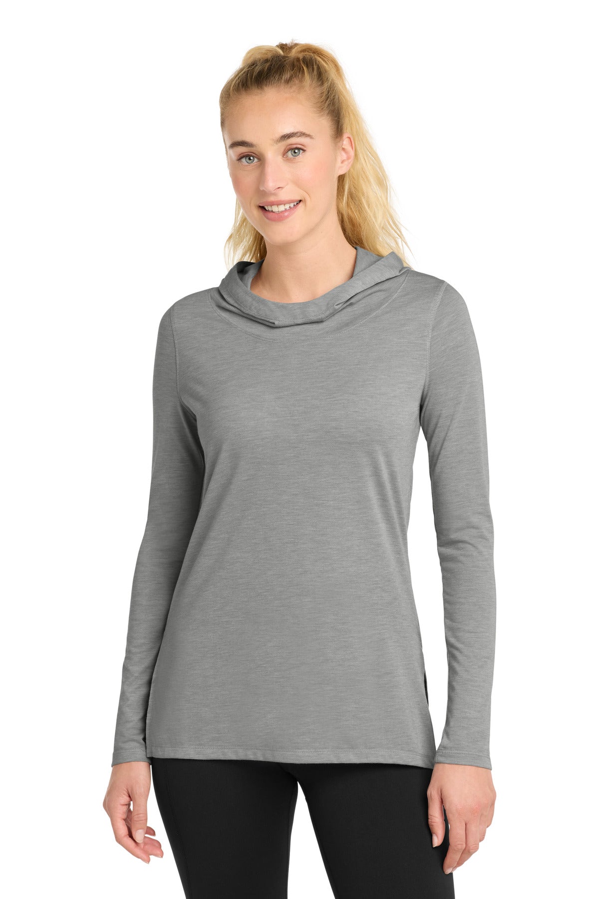 Sport-Tek Women's PosiCharge Tri-Blend Wicking Long Sleeve Hoodie LST406