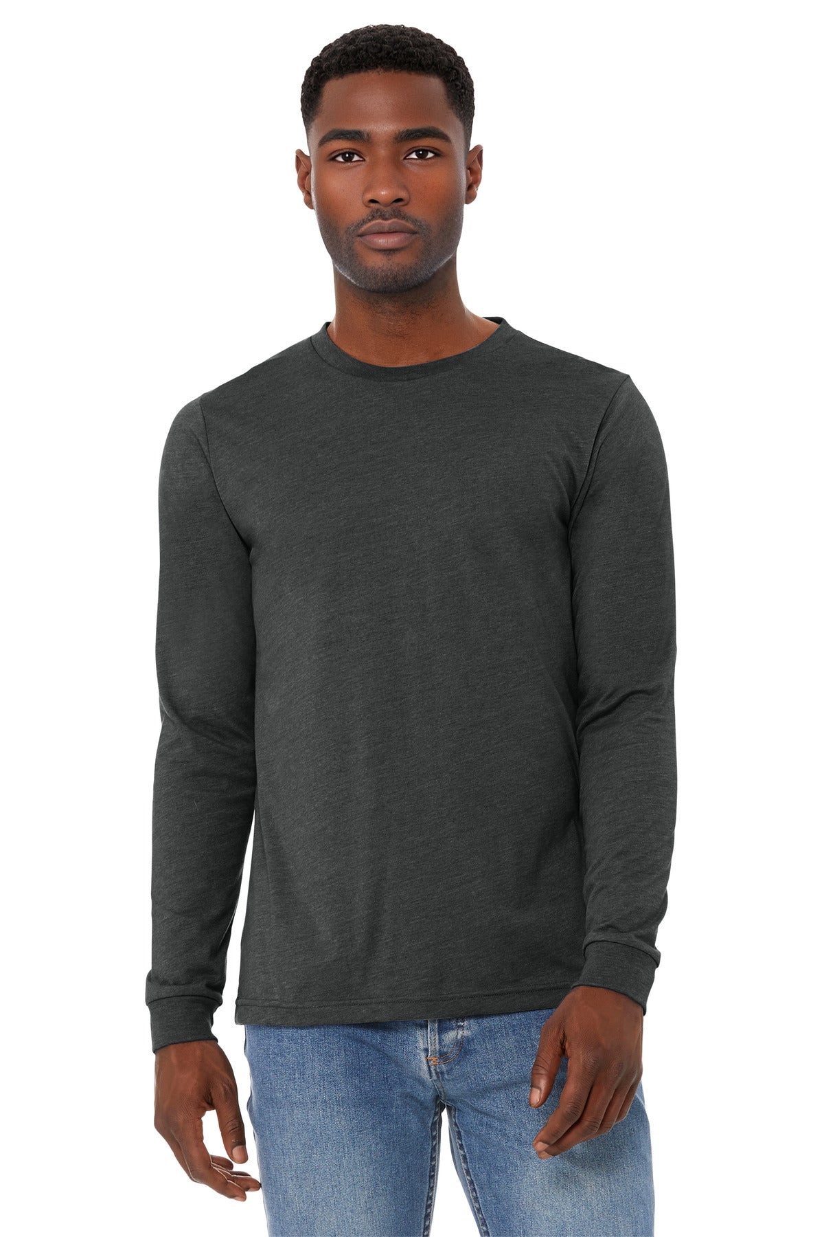 Bella + Canvas Men's Heather CVC Long Sleeve Tee