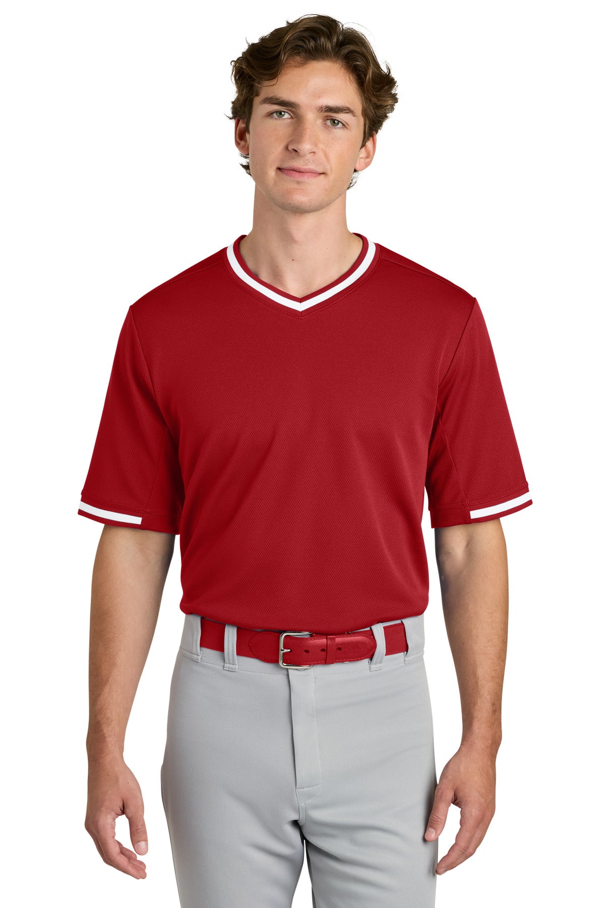 Sport-Tek Men's Tough Mesh V-Neck Baseball Jersey ST221