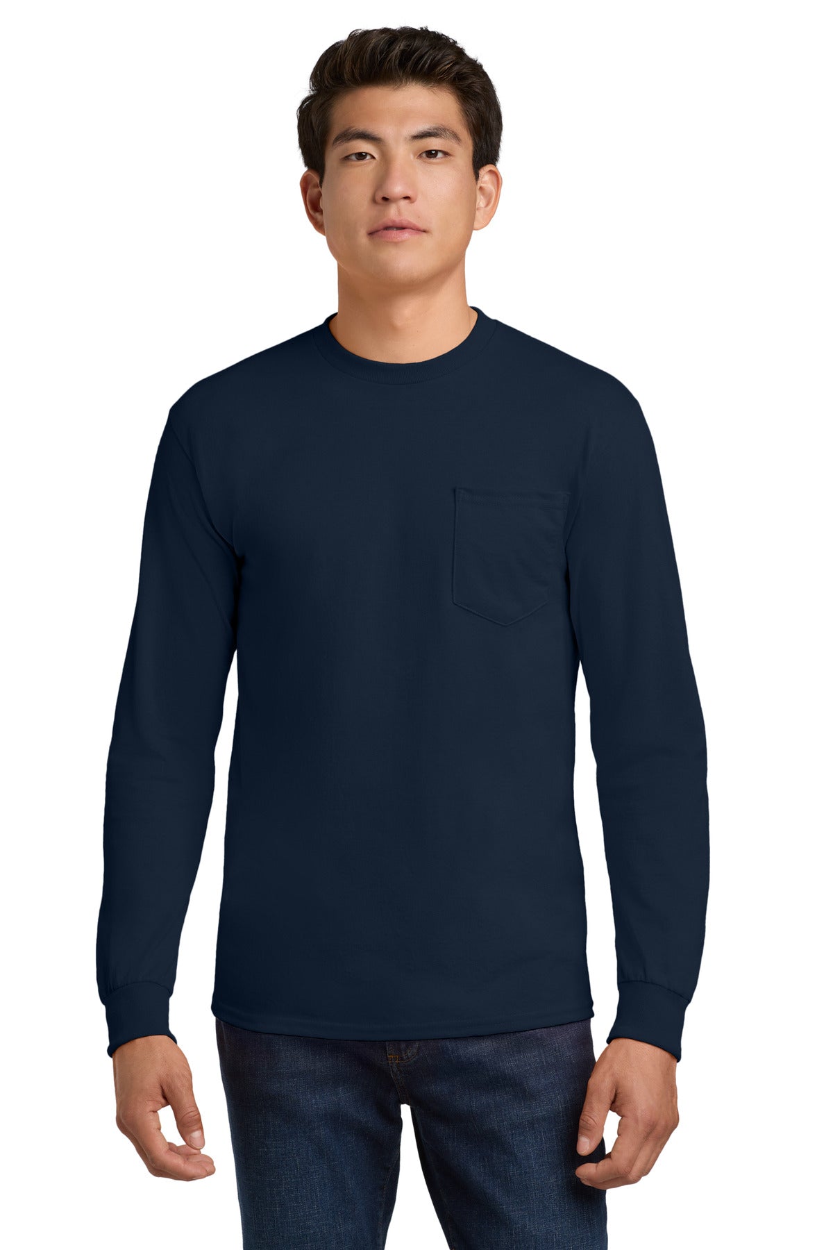 Gildan Men's Ultra Cotton 100% US Cotton Long Sleeve T-Shirt with Pocket